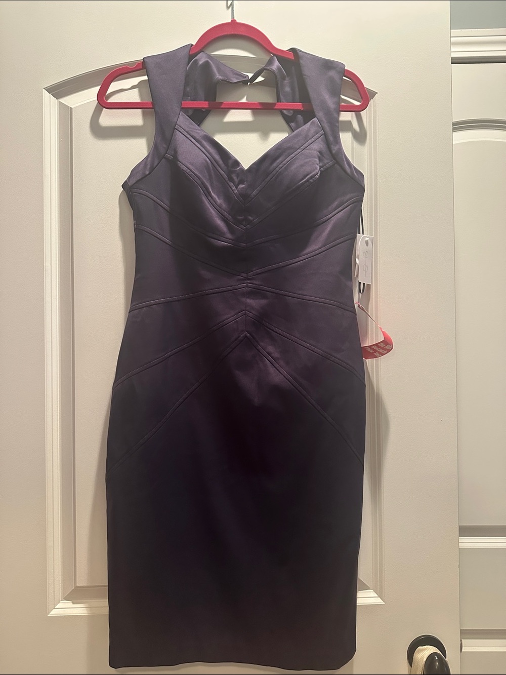 Jessica Simpson Navy Satin Dress - Elegant V-Neck